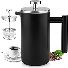 Wrobic 350ml Edelstahl-Kaffeepresse Schwarz