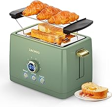 ZACHVO 850W Toaster 2 Scheiben LED Brötchenaufsatz