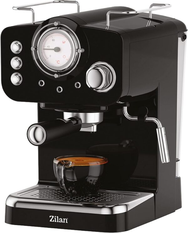 Zilan 1234 Espressomaschine mit Milchaufschäumer Retro