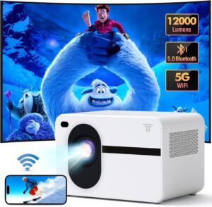 4K Mini Beamer 15000 Lumen 5G WiFi Bluetooth Weiß