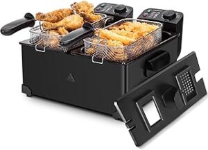 Aigostar Doppel-Fritteuse 6L 3600W Kaltzone Schwarz