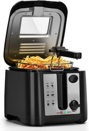 Aigostar Olivia 30IZD Fritteuse 2,5L 1650W BPA-frei Schwarz