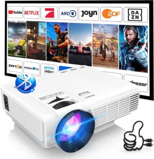 AKATUO Mini Beamer 1080P Bluetooth Heimkino