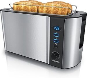 Arendo Edelstahl Toaster 4 Scheiben 1500W Silber