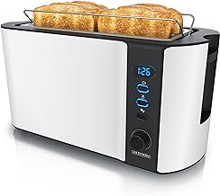 Arendo Edelstahl Toaster 4 Scheiben 1500W Weiß Matt