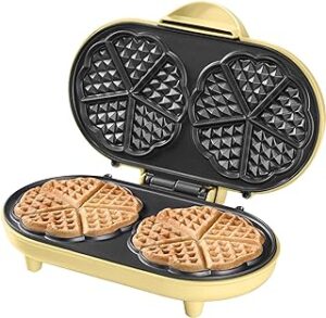 Bestron Waffeleisen Herzwaffeln Gelb