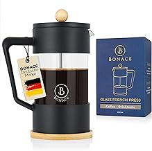 BONACE Glas French Press 1L Schwarz BPA-frei