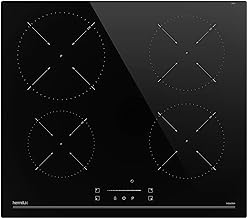 Induktionskochfeld 60cm 4 Zonen 9 Stufen Schwarz