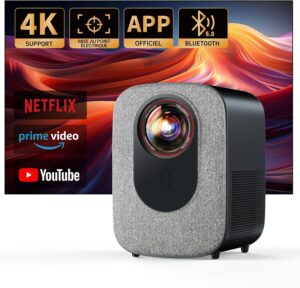 Jimveo 1080P Full HD Beamer Netflix lizenziert 4K