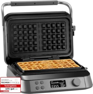 KLAMER Waffeleisen 1600W Antihaft Überlaufrille