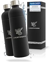 Luckymoose Edelstahl Flasche 1,25L für Aarke C3 Schwarz