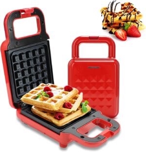 Mini Waffeleisen Antihaft für Frühstück