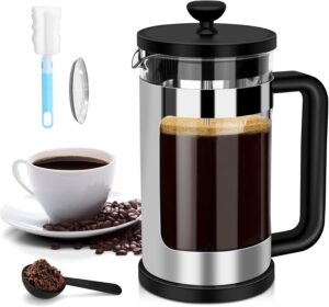 RAINBEAN French Press 350ml Edelstahl Borosilikat Glas