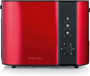 SEVERIN AT 2217 Toaster Edelstahl 800W Rot Schwarz