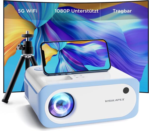 VISULAPEX V3 Mini Beamer 5G WiFi 9000LM Full HD