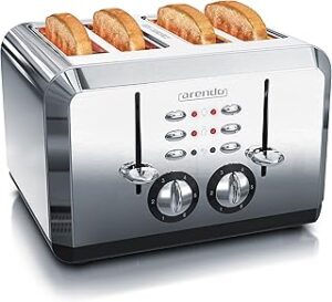 Arendo Automatik Toaster 4 Scheiben Edelstahl 1630W