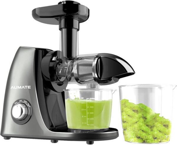 AUMATE Slow Juicer 150W Grau Testsieger Entsafter