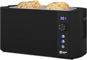 Balter TS-04-LCD Toaster 4 Scheiben Schwarz Edelstahl