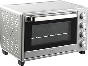 HOMCOM Minibackofen 32L Edelstahl Silber