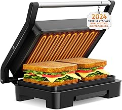 Kontaktgrill Elektrogrill Panini Edelstahl Grau