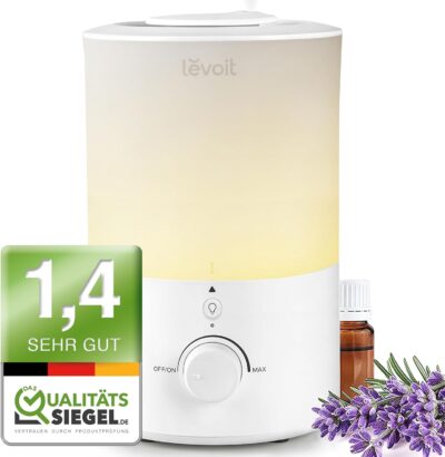 LEVOIT 3L Luftbefeuchter Top-Fill Nachtlicht 360°