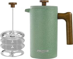 Poliviar 1L Edelstahl French Press Grün