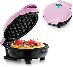 Retro Mini-Waffeleisen Rosa Antihaftbeschichtung