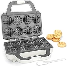 Mini-Waffelmaschine kompakt antihaft weiß