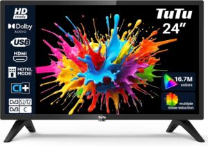 TuTu 24 Zoll HD LED TV Triple Tuner USB HDMI 2024