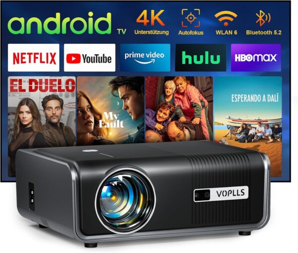 VOPLLS 4K Full HD Heimkino Beamer 23000 Lumen