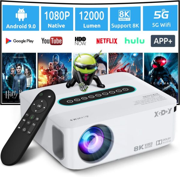 XGODY X1 4K Beamer 12000L 5G WiFi Bluetooth Android