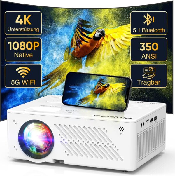 4K Beamer A-Native 1080P 5G WiFi 16000L 300 Outdoor