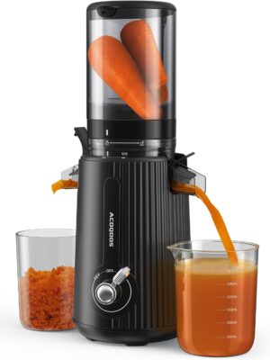 ACOQOOS Slow Juicer Schwarz 110MM Einfüllöffnung