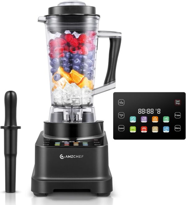 AMZCHEF 2000W Standmixer LCD 2L Schwarz