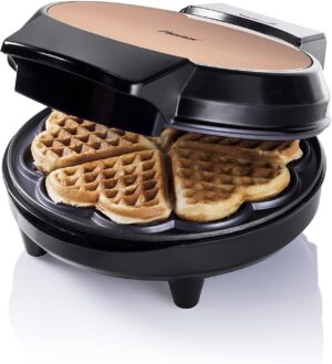 Bestron Waffeleisen Herzwaffeln 700W Kupfer