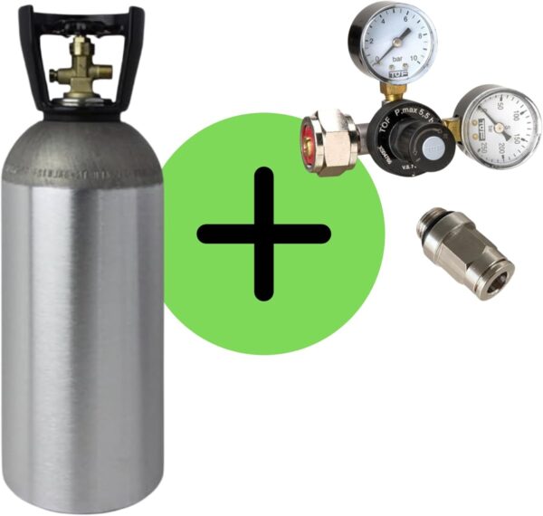 CO2 Druckminderer und 2kg Flasche für Quooker