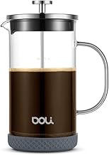 Doli French Press 1L Glas Kaffeebereiter Grau