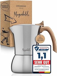 Espressokocher Induktion 4 Tassen Edelstahl