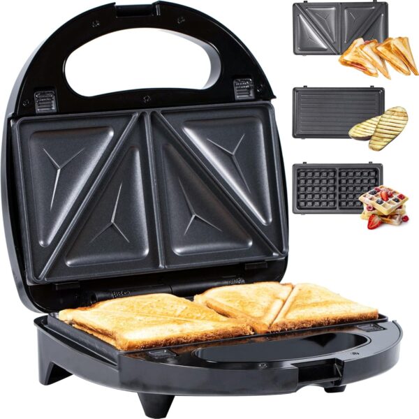 Gadgy 3-in-1 Sandwichmaker Waffeleisen Kontaktgrill