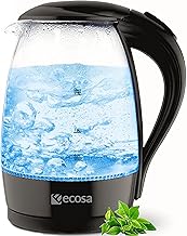 Glas Wasserkocher 2200W BPA-frei LED Schwarz