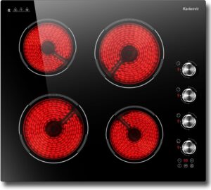 Glaskeramikkochfeld 60cm 6000W 4 Platten Touch-Steuerung