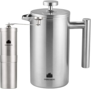 Groenenberg Set 5 French Press Handkaffeemühle Edelstahl