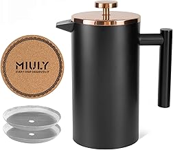 MaxMiuly French Press 1L Edelstahl Doppelwandig