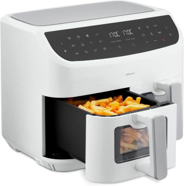 MEDION P20 XXL Heißluftfritteuse 8,7L 2600W Dual Cook