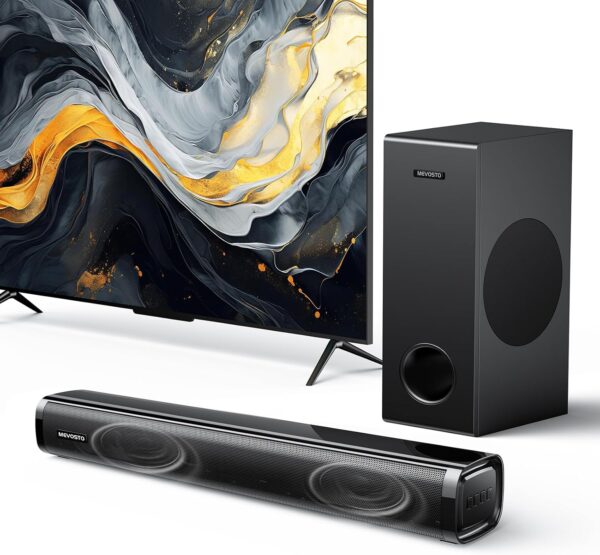 MEVOSTO 2.1CH Soundbar mit Subwoofer BT5.0 ARC Opt AUX