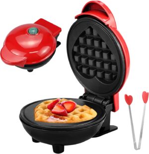 Mini-Waffeleisen Herzform Retro Antihaft