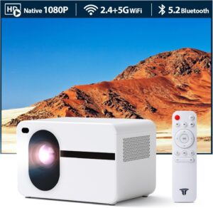 Mini Beamer Full HD 1080P 5G WiFi Weiß