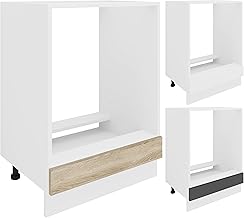 Herdschrank 60cm Weiß Sonoma-Eiche