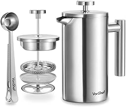 VonShef 800ml French Press Edelstahl