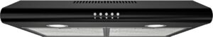 Schwarze 60cm FIREGAS Dunstabzugshaube LED
